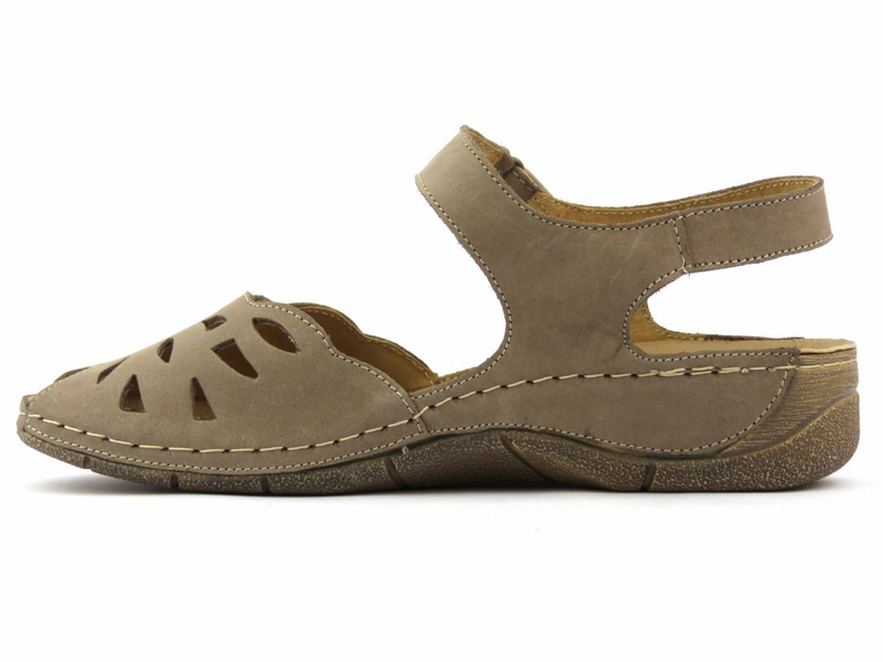 Dámské sandály s prolamovaným svrškem - HELIOS Komfort 4011, béžová