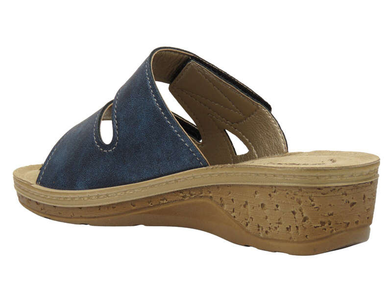 Dámské žabky na klínku - INBLU PV-09, tmavě modrá