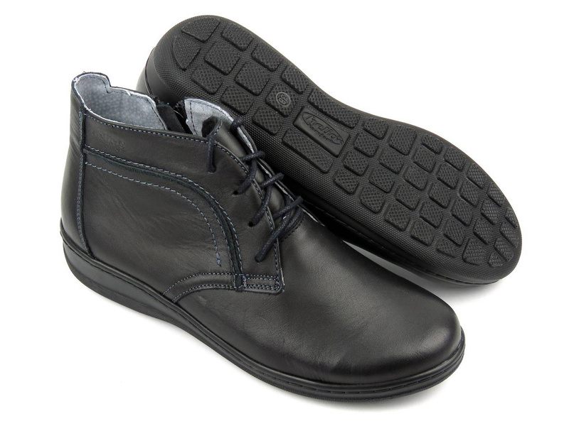 Lehké, pohodlné dámské kotníkové boty vyrobené v Polsku - HELIOS Komfort 612-2, černé