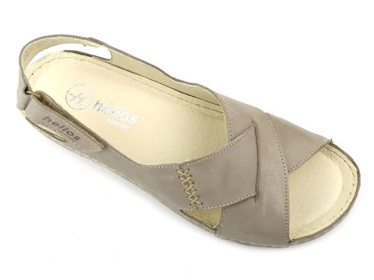 Dámské kožené sandály - HELIOS Komfort 229-1, šedé