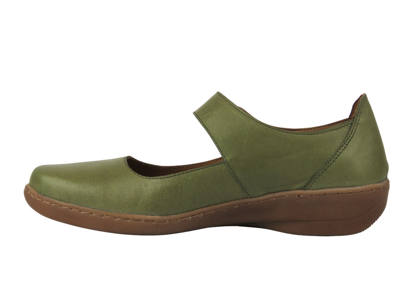 Pohodlné dámské polobotky z přírodní kůže Nika Komfort 0117-11804, khaki