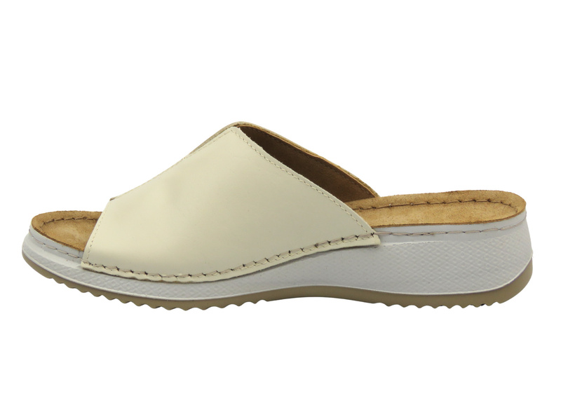 Dámské kožené pantofle béžové INBLU SD-4KU