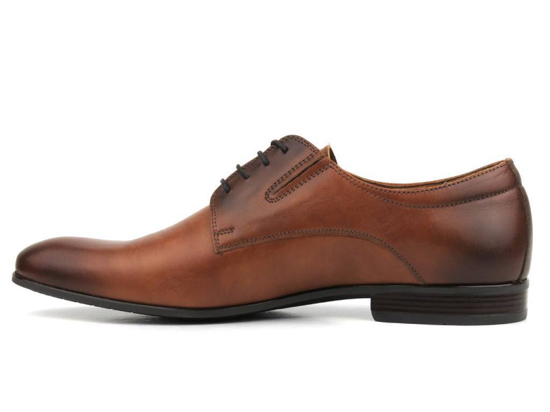 Kožené boty, pánské společenské oxfordky Conhpol 8196-1353, hnědé