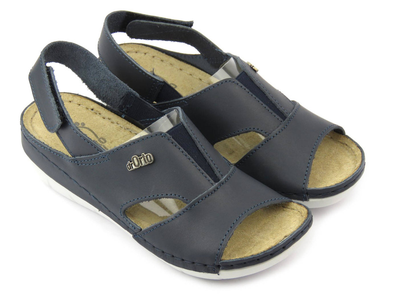 Pohodlné dámské kožené sandály - Befado dr Orto Casual 158D015, tmavě modrá