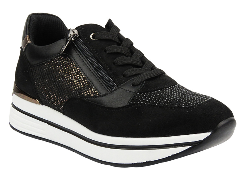 Dámské tenisky s krystalky černé INBLU IN-388