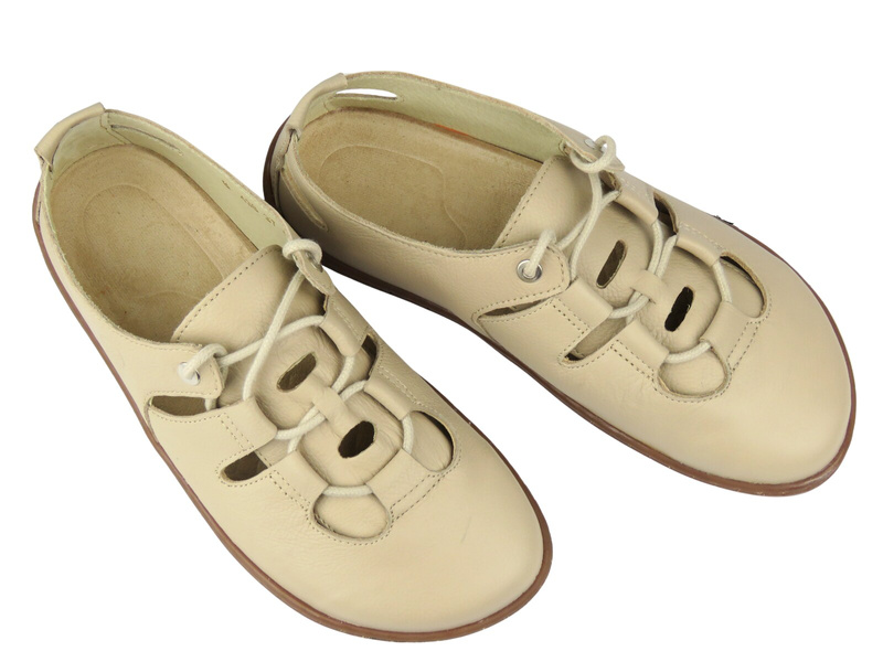 Dámské kožené nízké boty Barefoot Helios Comfort 438B Ecru