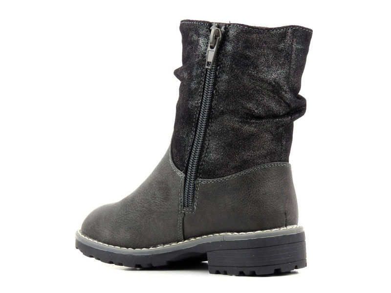 Zateplené dětské kozačky - WOJTYŁKO 20148, šedé