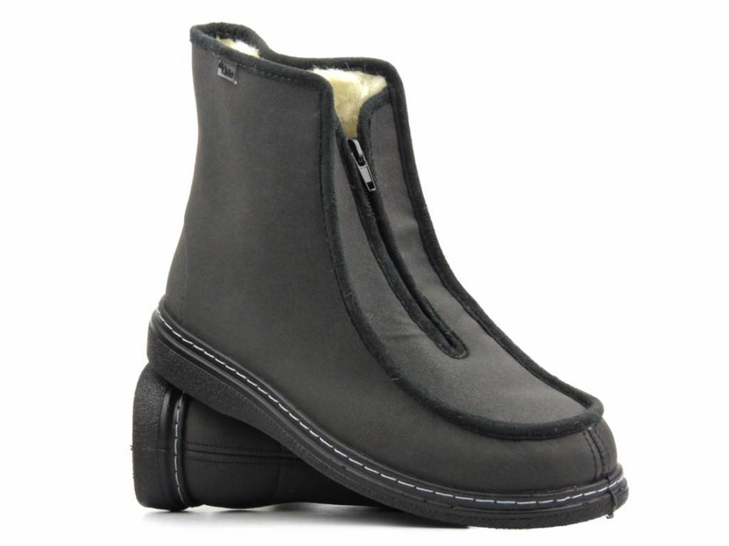 Vysoké, teplé pánské pantofle se zipem - Dr Orto 996M008, šedé