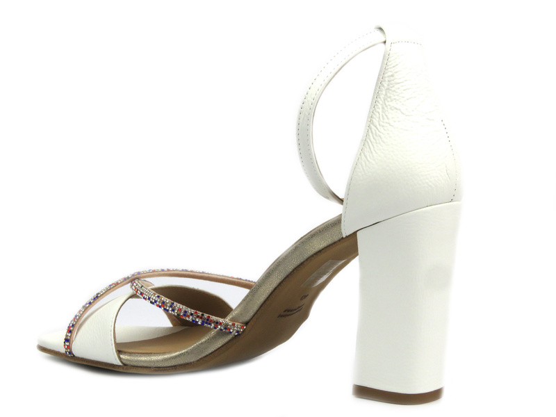 Sandały damskie na efektownym obcasie - VENEZIA MRZ212399, beżowe