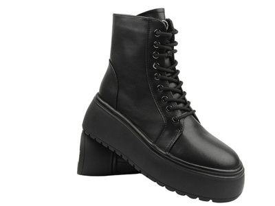 Sokolski boty Z24-478 Black with Zip Přírodní kůže