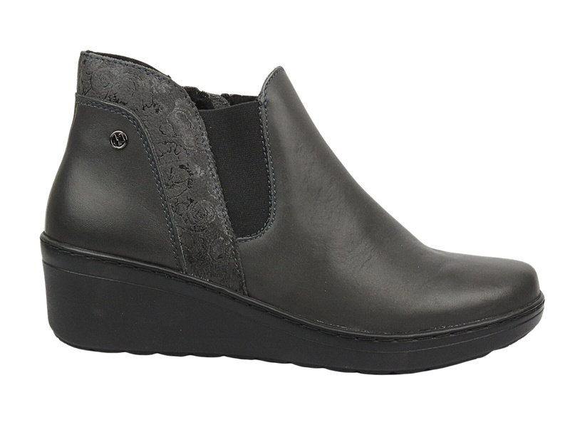 Elegantní dámské kozačky na klínku - HELIOS Komfort 596, černá 2