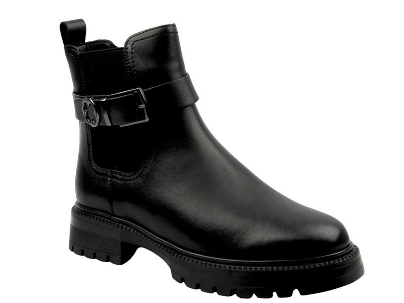 Zateplené dámské kotníkové boty – S. Barski MK52-029, černé