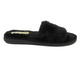 Dámské pantofle s umělou kožešinou bez krku - INBLU EK-11/2 Black Slip-On