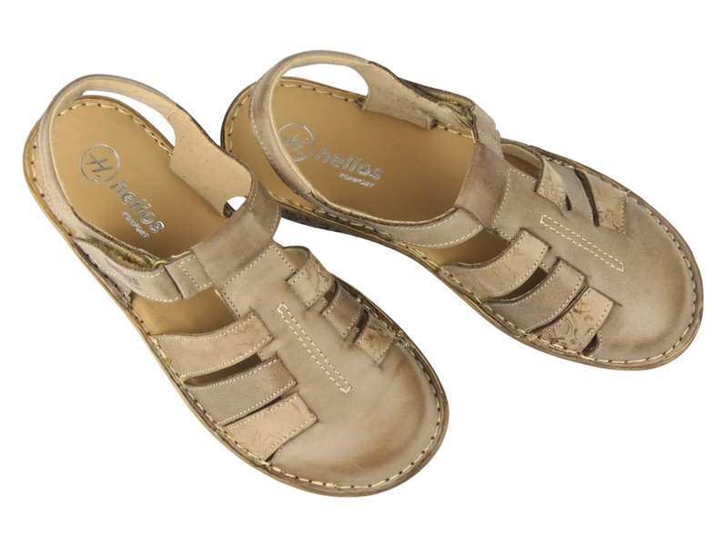 Dámské kožené sandály Helios Comfort 159, béžové