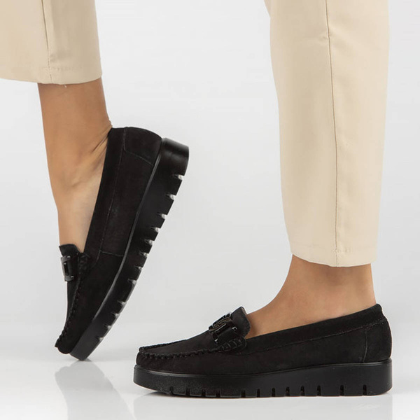 Kožené boty, dámské mokasíny - Filippo DP3334/23, černé