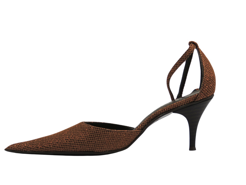 Lodičky na podpatku hnědé s nastavitelným páskem Ver Giovanni 504/13/N