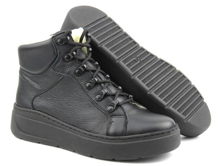 Pohodlné dámské boty s vlnou - Wasak 0661, černá