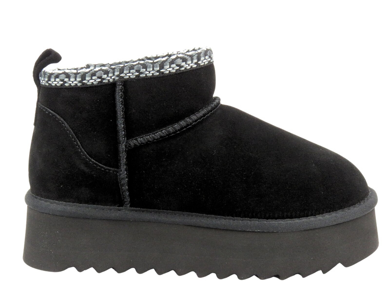 Pohodlné dámské sněhule z měkké kůže - Sokolski Z24-530, černá