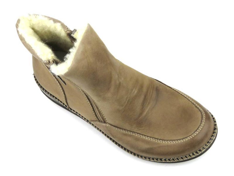 Pohodlné, lehké dámské kotníkové boty na zip - HELIOS Komfort 696, béžová