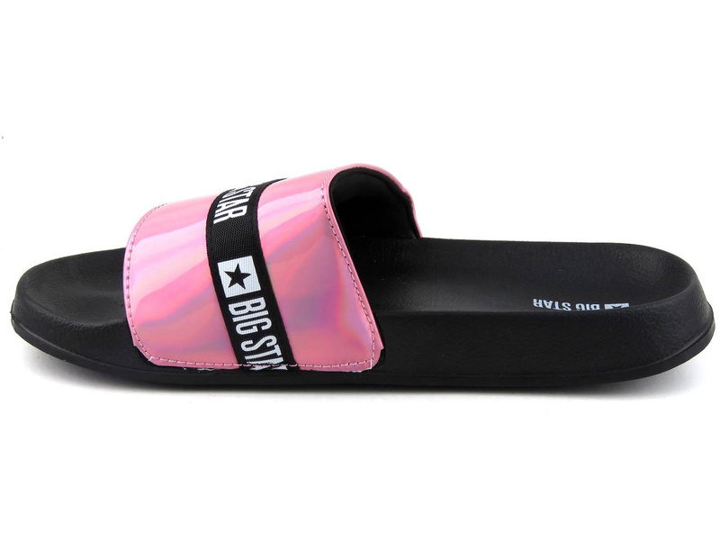 Dámské žabky s lesklým páskem - BIG STAR GG274A008, růžové