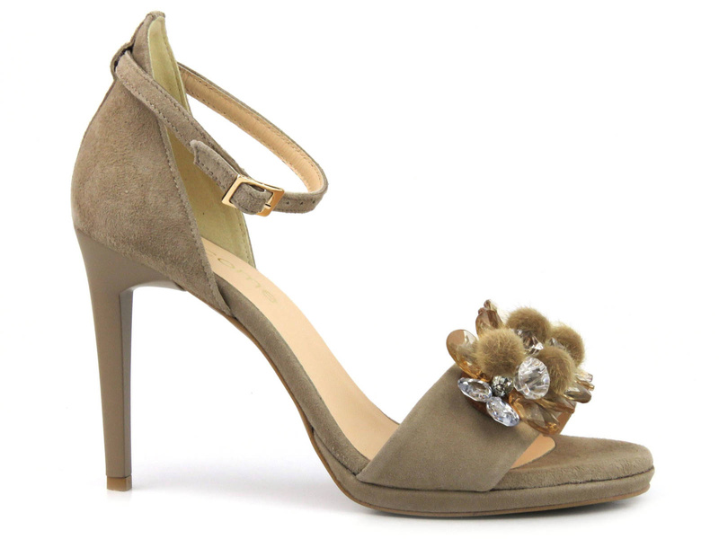 Dámské sandály na vysokém podpatku - Uncome 36306, béžové