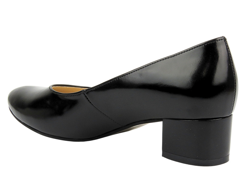 Pohodlné lodičky z přírodní kůže - AGXBUT 5811, černé