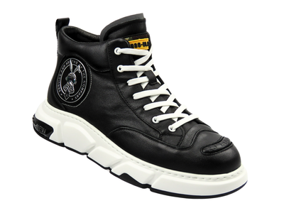 Pánské kožené vysoké tenisky - JOHN DOUBARE 7092, černé