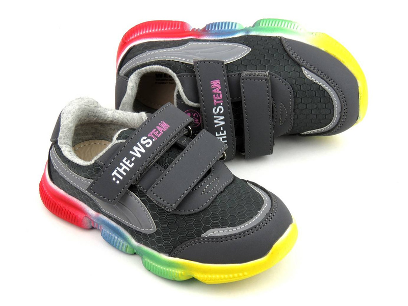 Dětské tenisky s barevnou podrážkou - WEESTEP R366153031, tmavě šedá