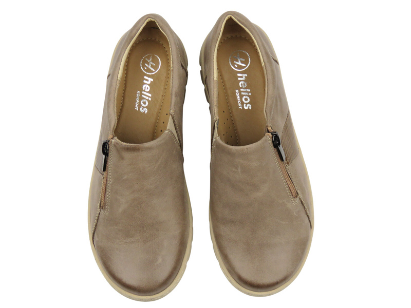 Béžové dámské kožené nazouvací boty Helios Komfort 454