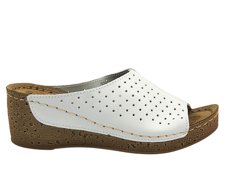 Dámské nazouvací pantofle na klínku Inblu FG-40, bílé