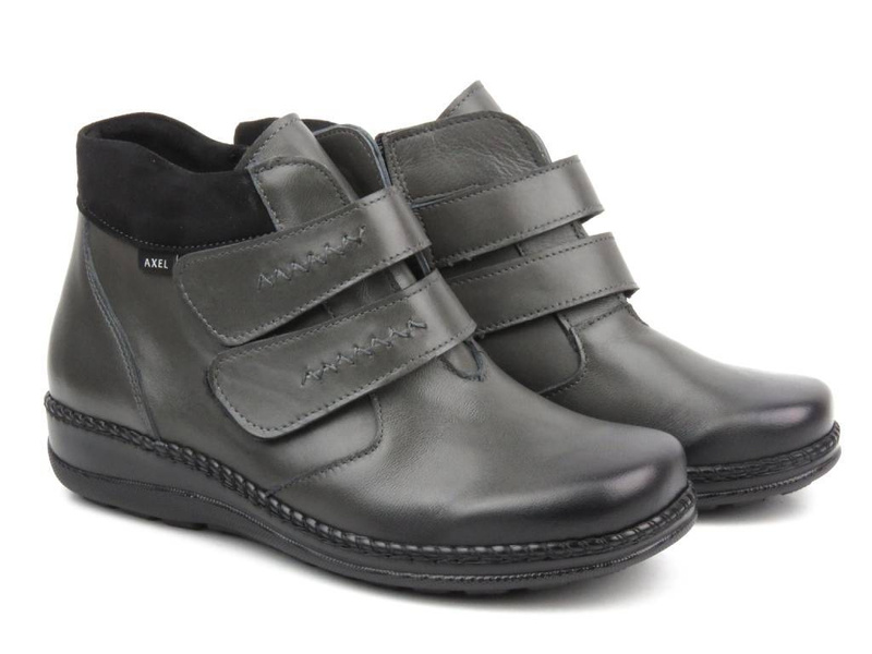 Dámské kotníkové boty vysokého střihu (H) - AXEL 4379, šedé