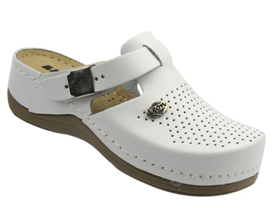 BERKEMANN 01753-473 Dámské kožené žabky s podpatky Slip-on Brown