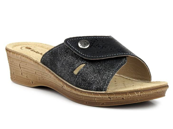 Dámské žabky na suchý zip - INBLU 26-79, černé