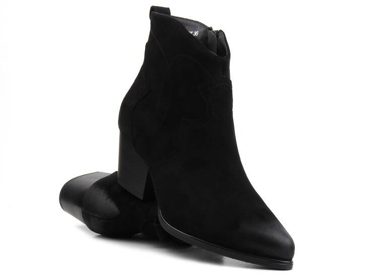 Dámské kotníkové boty na vysokém podpatku - Potocki 23-12186-černé