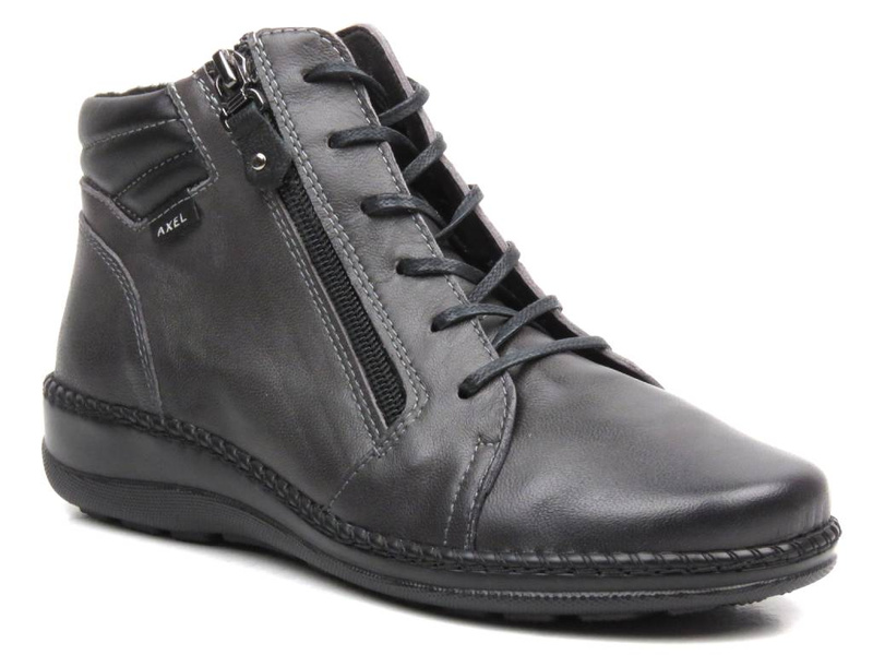 Pohodlné dámské kotníkové boty na zip - AXEL Orthopedic 4356, šedá