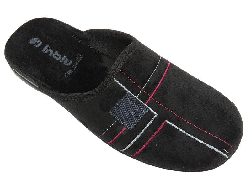 INBLU Pánské pantofle s měkkou stélkou OG-2D Black Slip-on