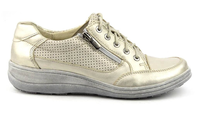 Lehká, měkká dámská obuv na zip - Helios Komfort 357, zlatá