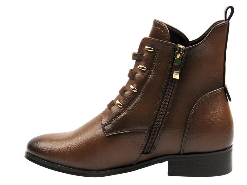 Dámské hnědé zateplené kotníkové boty - Potocki 25-12665