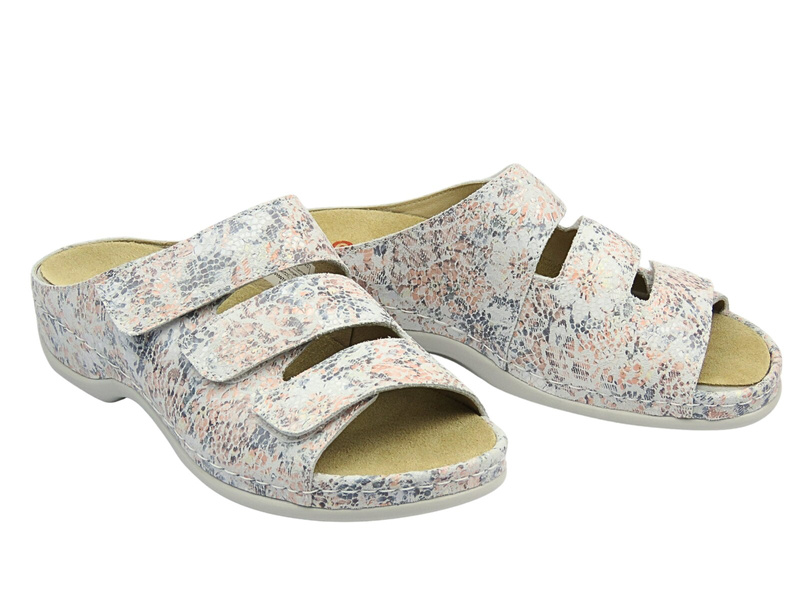 Dámské sandály na suchý zip bílé květy BERKEMANN Franziska 01007-054*