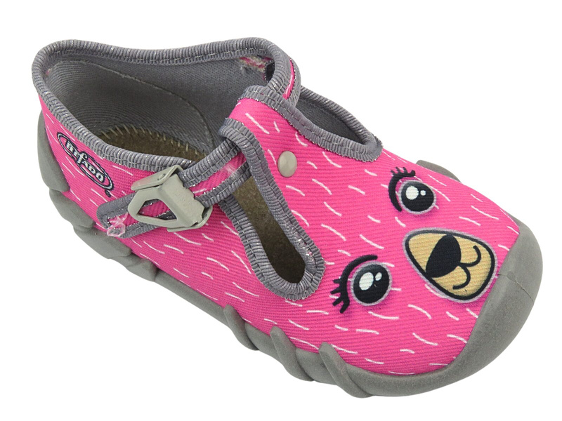 Befado Dětské dívčí pantofle 110N468 Pink for Buckle