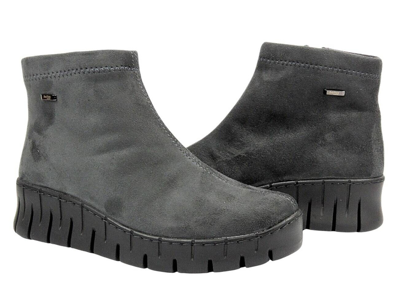 Elastické dámské kotníkové boty na platformě - HELIOS Komfort 506S, černé