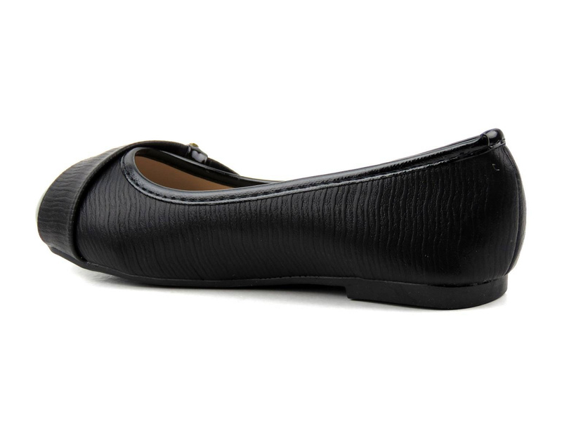 Dětské balerínky s koženou vsadkou - AMERICAN CLUB LU16/19 LU15/19, černá