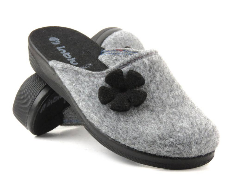 Dámské plstěné pantofle - INBLU CA-116, stříbrné