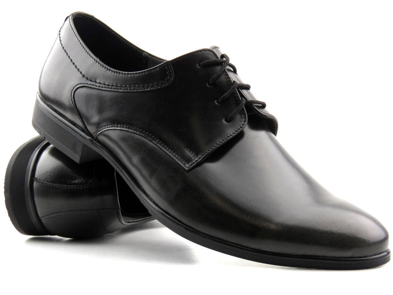 Kožená pánská společenská obuv MOSKAŁA A116, černá