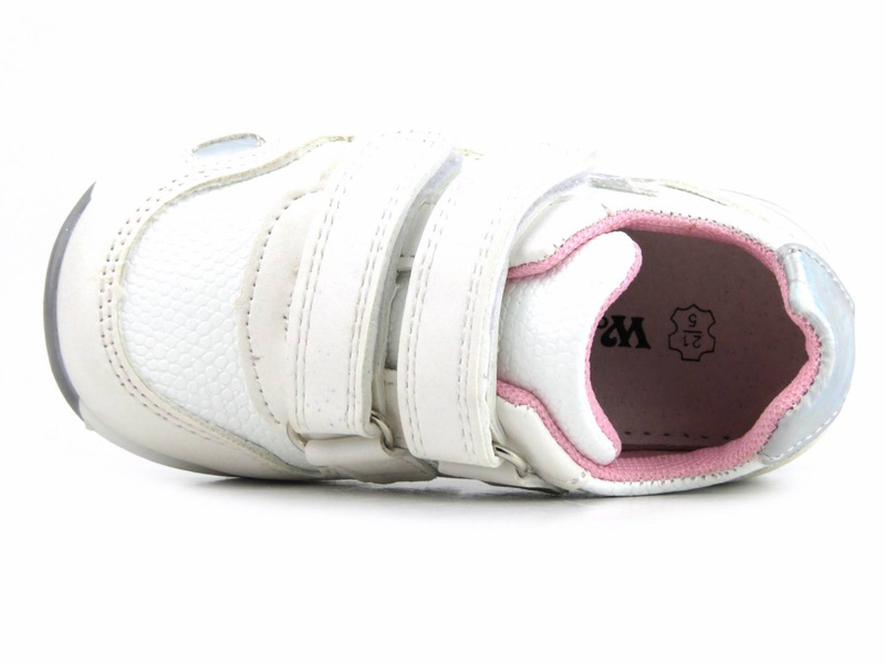Dětská sportovní obuv s koženou stélkou - Wojtyłko 22009, bílá