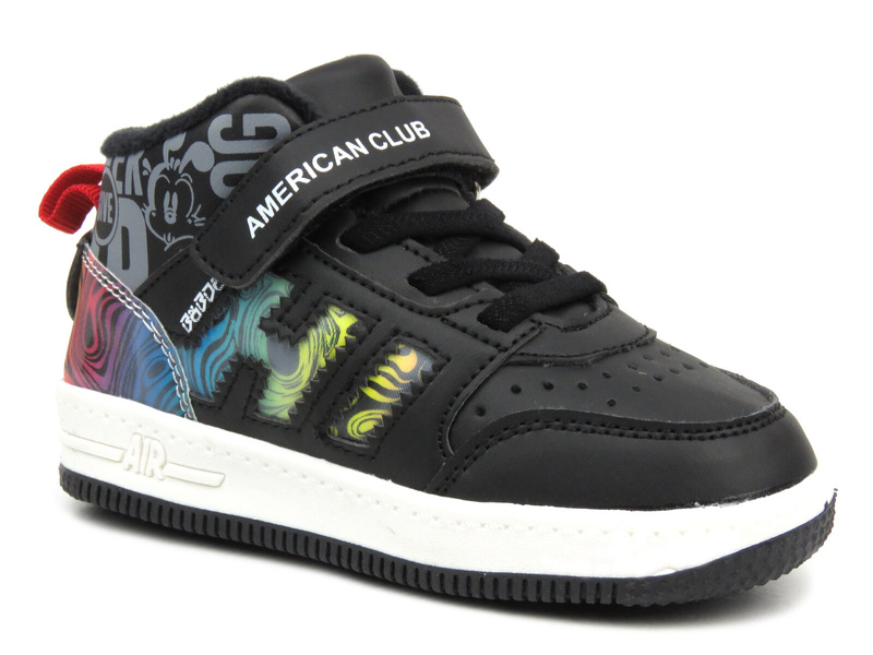 Dětská sportovní obuv zateplená fleecem - AMERICAN CLUB BD 24/22, černá