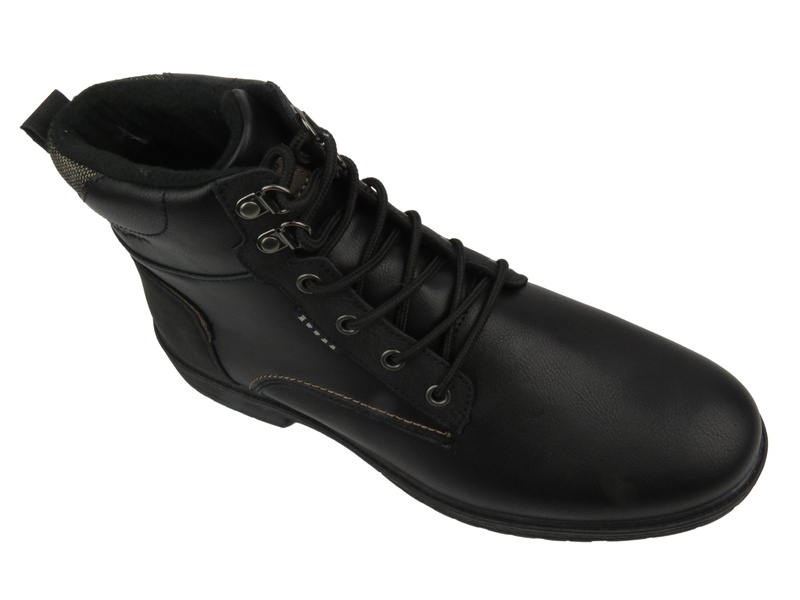 Pánské zateplené kotníkové boty - American Club RH 117/23, černé, šněrovací