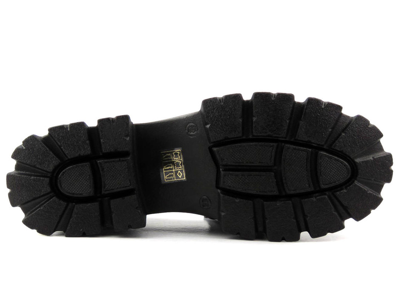 Dámské lakované lordy na silné platformě - VENEZIA 001770, černá