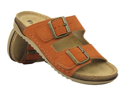 Dámské žabky s přezkami - INBLU AA-68, rez