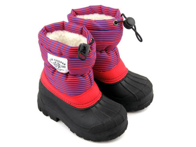 Dětské sněhule s ovčí kůží - LEE COOPER LCJ-21-44-0528K, červené